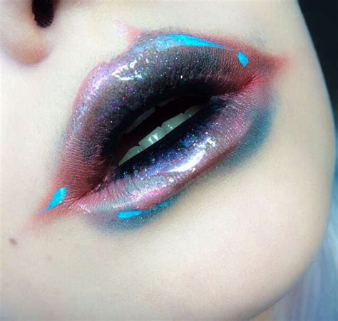 Holographic Alien Lips Futuristic Makeup Makeup Lip Art Makeup