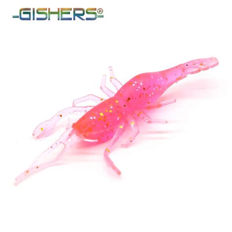 Luminous Soft Lure 5 Colors Transparent Shrimp 3 65g 8cm Artificial