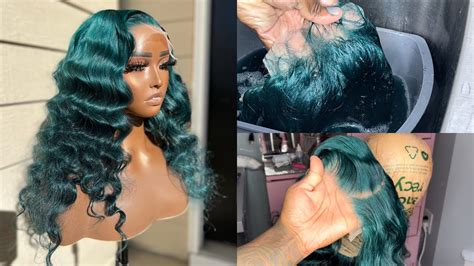 How To Hunter Green Hair Using Watercolor Method Ft Melanin Minx Youtube