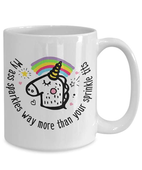 Unicorn Sprinkle Tits Funny Mugs Gag Gift Mug Naughty Mug Rude Etsy