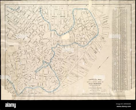 Historical Map Of The North And Central Parts Of Old Boston With