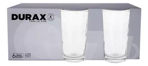 Setx6 Vaso Bubbles Durax De 420ml En Display Color Transparente