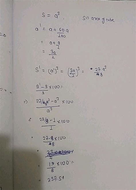 Ach Edge Of A Cube Is Increased By 50 Find The Perientagents