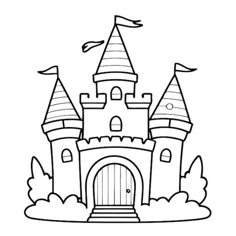 Premium Vector | Cute Castle drawing for toddlers