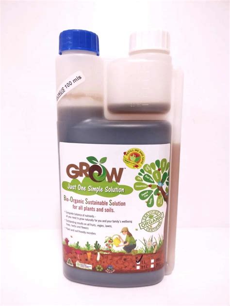 GROW Bio Organic Sustainable Solution Liquid Fertilizer 1 Litre