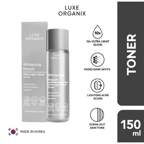 Luxe Organix Whitening Repair Toner Cleanser Moisturizer Serum