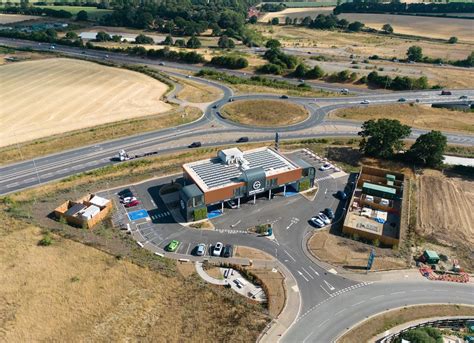 Gridserve Electric Forecourt Aerial Image Norwich Uk Norwich Norfolk