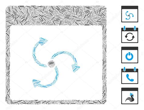 Hatch Mosaic basado en el icono de la página del calendario ciclón