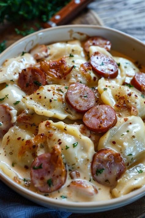 Crockpot Pierogi Casserole With Kielbasa Recipe In 2024 Pasta