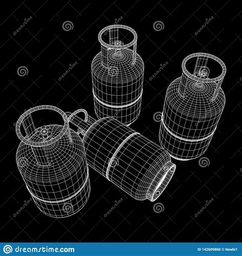 Wireframe Do Tanque De G s Inflam vel Ilustração do Vetor Ilustração