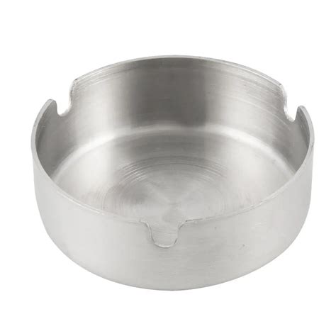 Stainless Steel Round Cigarette Ashtray Cm Dia Silver Tone In Ashtrays