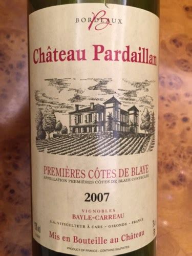 Bayle Carreau Ch Teau Pardaillan Premi Res C Tes De Blaye Vivino Us