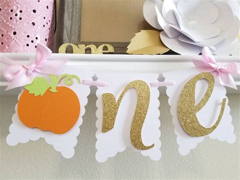 One Pumpkin Banner Little Pumpkin Banner One Pumpkin Girl Etsy