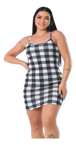 Vestido Curto Feminino Xadrez Tipo Tubinho De Alcinha Mercadolivre