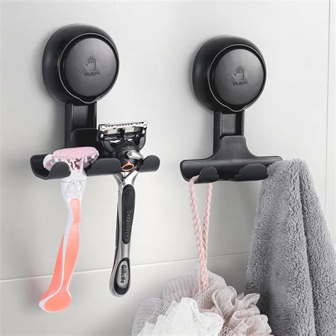 Leverloc Razor Holder For Shower Pack Powerful Vacuum Suction Cup