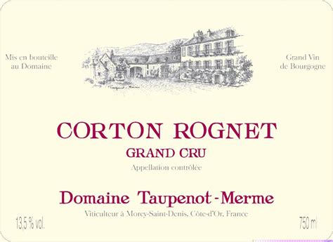 Domaine Taupenot Merme Corton Rognet Grand Cru 2010 Wine