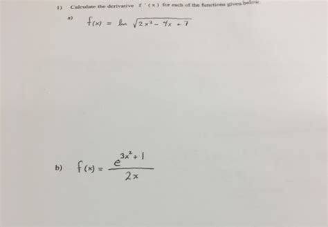 Solved Calculate The Derivative F X For Each Of The Chegg