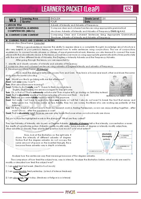 Q4 English 6 Week3 None W 3 Learning Area English Grade Level Six Quarter Four Date I