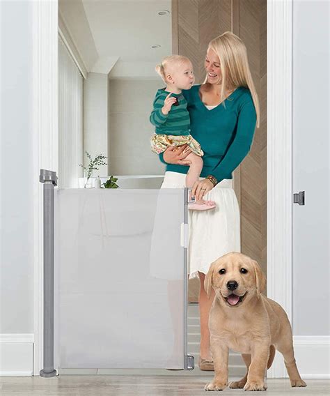 Singes Retractable Baby Gate Hx W Extra Wide Expandable Pet Gate