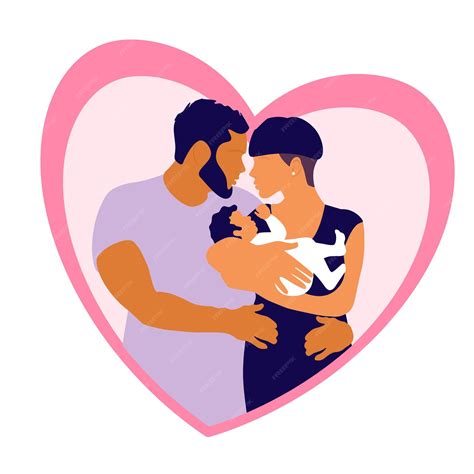 Premium Vector Newborn Baby In The Arms Of Parents Love In The