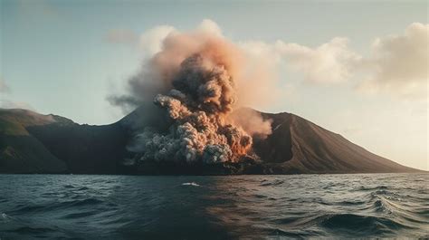 Premium AI Image | Volcanic eruption on Kamchatka Peninsula