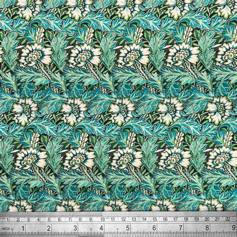 WILLIAM MORRIS ANEMONE FLOWER Percale Cotton Fabric Crafts Cushions