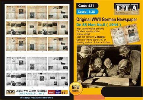 German Wwii Newspapers Eta Diorama Accessories