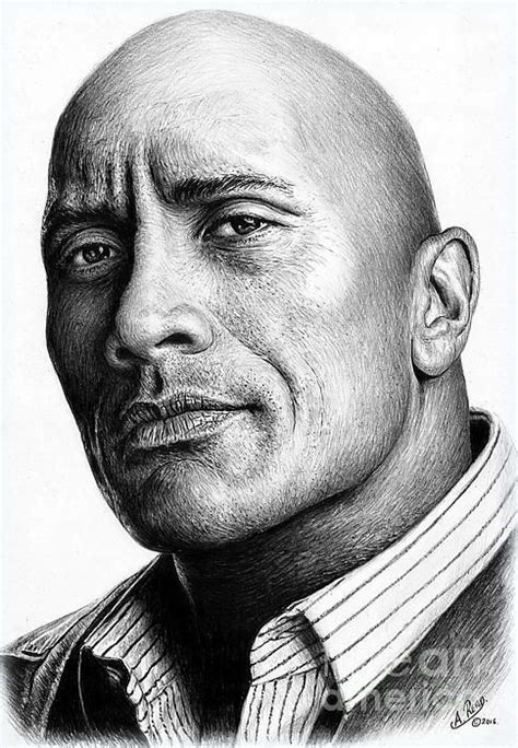 Dwayne The Rock Johnson By Andrew Read Pencil Portrait Pencil