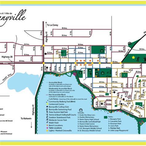 Town of Bonnyville, Alberta, Canada Community Walking Map, reflecting ...