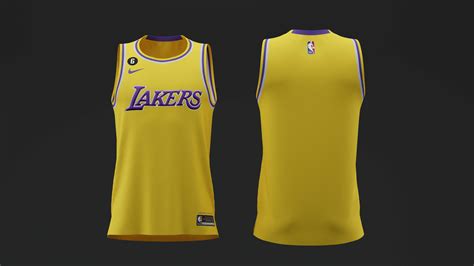 Los Angeles Lakers Home Jersey 2023 Main - 3D Model by ShehataDesigns