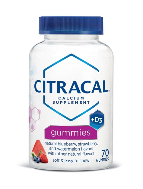 Citracal Calcium Gummies 500 Mg Calcium Citrate With 1000 Iu Vitamin D3 Bone Health Supplement