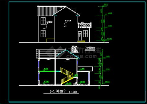 一套简单实用独栋新农村住宅小楼cad方案设计图住宅小区土木在线