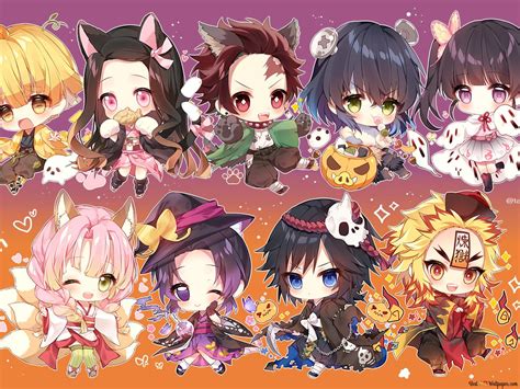 Kimetsu No Yaiba Cute Chibi Characters Hd Wallpaper Download