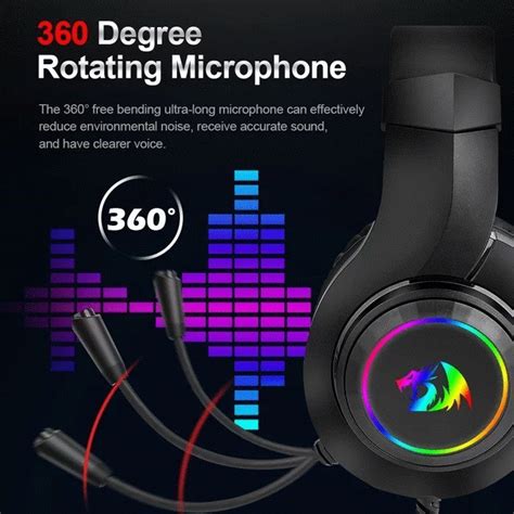 REDRAGON HYLAS H260 RGB GAMING HEADSET BLACK 50MM DRIVER NOISE