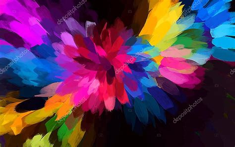 Rainbow Flower Brush Strokes Background Stock Vector Image By ©shekaka 81418550