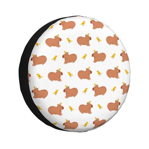 Spare Tire Cover Bird Capybaras Print Waterproof Sun Protection