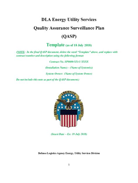 Fillable Online Quality Assurance Surveillance Plan QASP