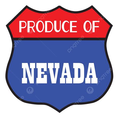 Produce Of Nevada State Isolated United States Nevada Vector Isolated