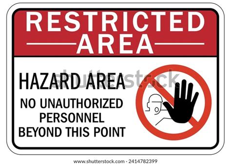 hazardous area sign labels stock vector royalty