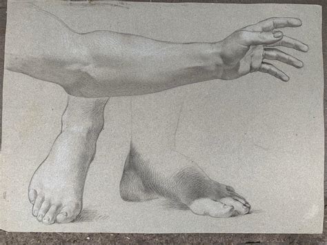 Unknown - Academic study of male Nude. Two -sided. Sketches on reverce