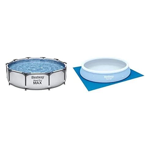 BESTWAY MAX STEEL Pro Round Frame Swimming Pool With Filter Pump Grey