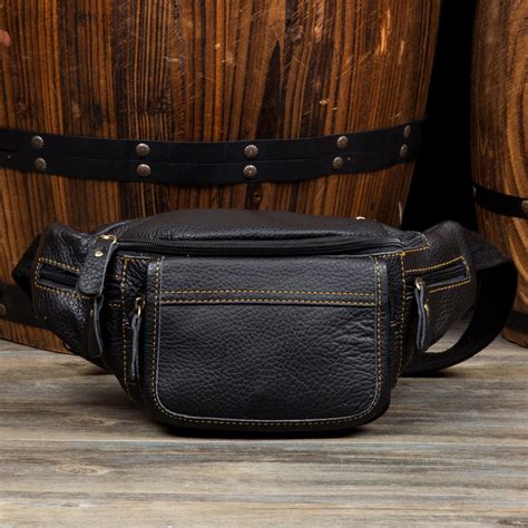 Leather Mens Fanny Pack Waist Bag Hip Pack Belt Bag Bumbag For Men