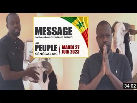 Urgent Déclaration Ousmane Sonko YouTube