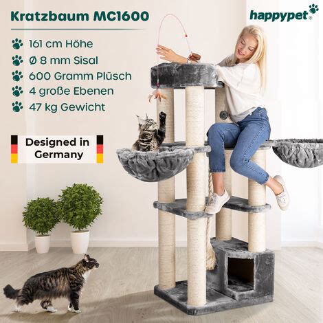 Happypet Kratzbaum F R Gro E Katzen Oscar Cm Premium Katzenbaum