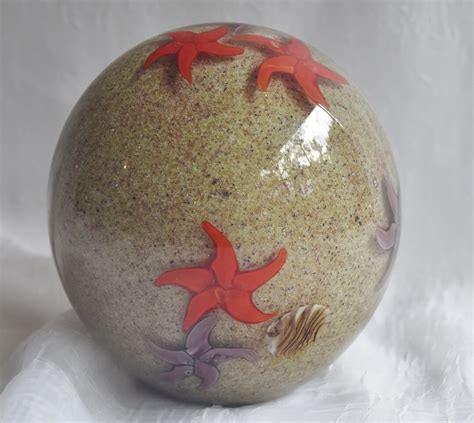 Glass Orb Paperweight Huge 5 Tall Decorative Sand Etsy