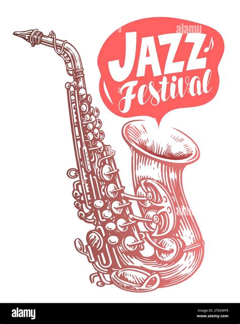 Jazz Music Concert Vector Illustration Saxophone For Flyer Invitation Banner Cover