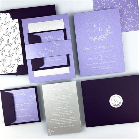 Layla Parcel Invitation Purples Reds Golds Pure Invitation