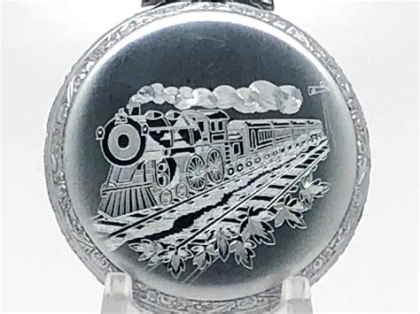 Hamilton Pocket Watch Railroad Grade Housed In Train Engraved Case