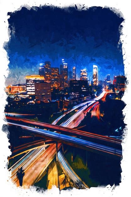 Premium Photo Los Angeles Watercolor Illustration