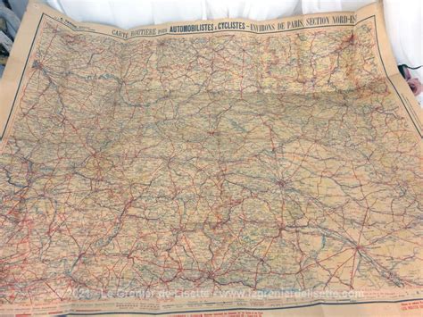 Ancienne carte routière Taride des Environs de Paris Le Grenier de